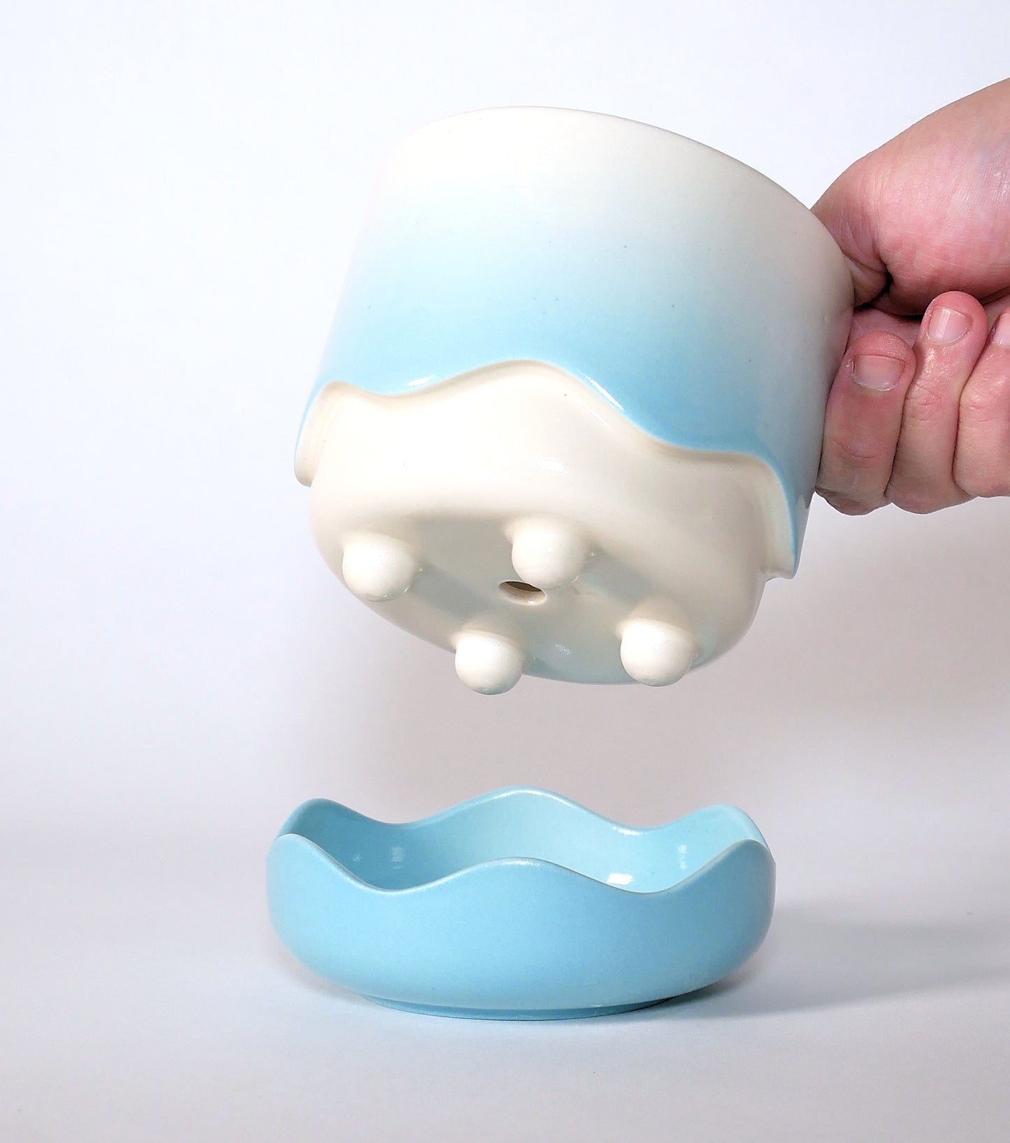 Mini Squiggle Planter / Gradient - Blue