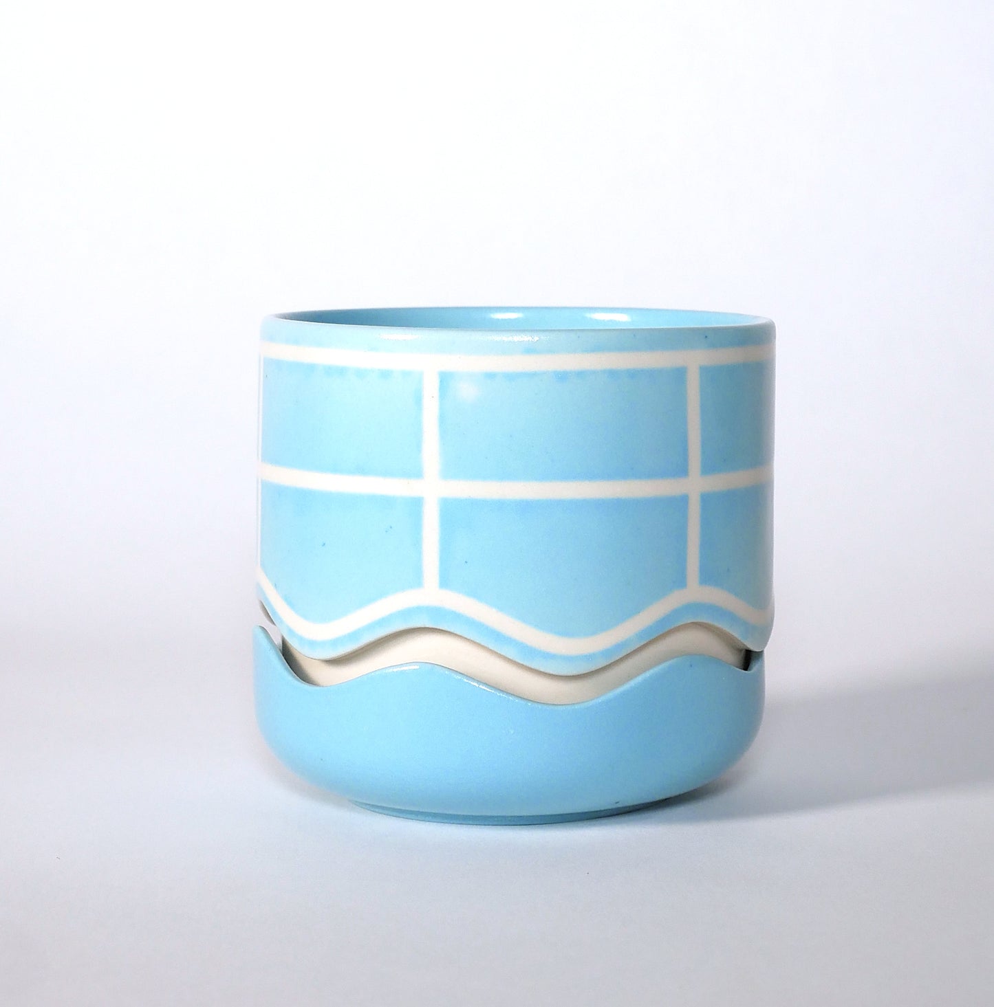 (Seconds) Mini Squiggle Planter / Grid - Blue